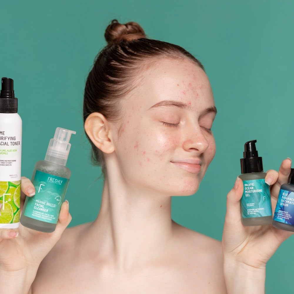 Freshly Kosmetyki bezolejowa rutyna do twarzy dla skóry mieszanej i tłustej i mieszanej Shine Control Pack 100 ml, 150 ml, 50 ml, 30 ml