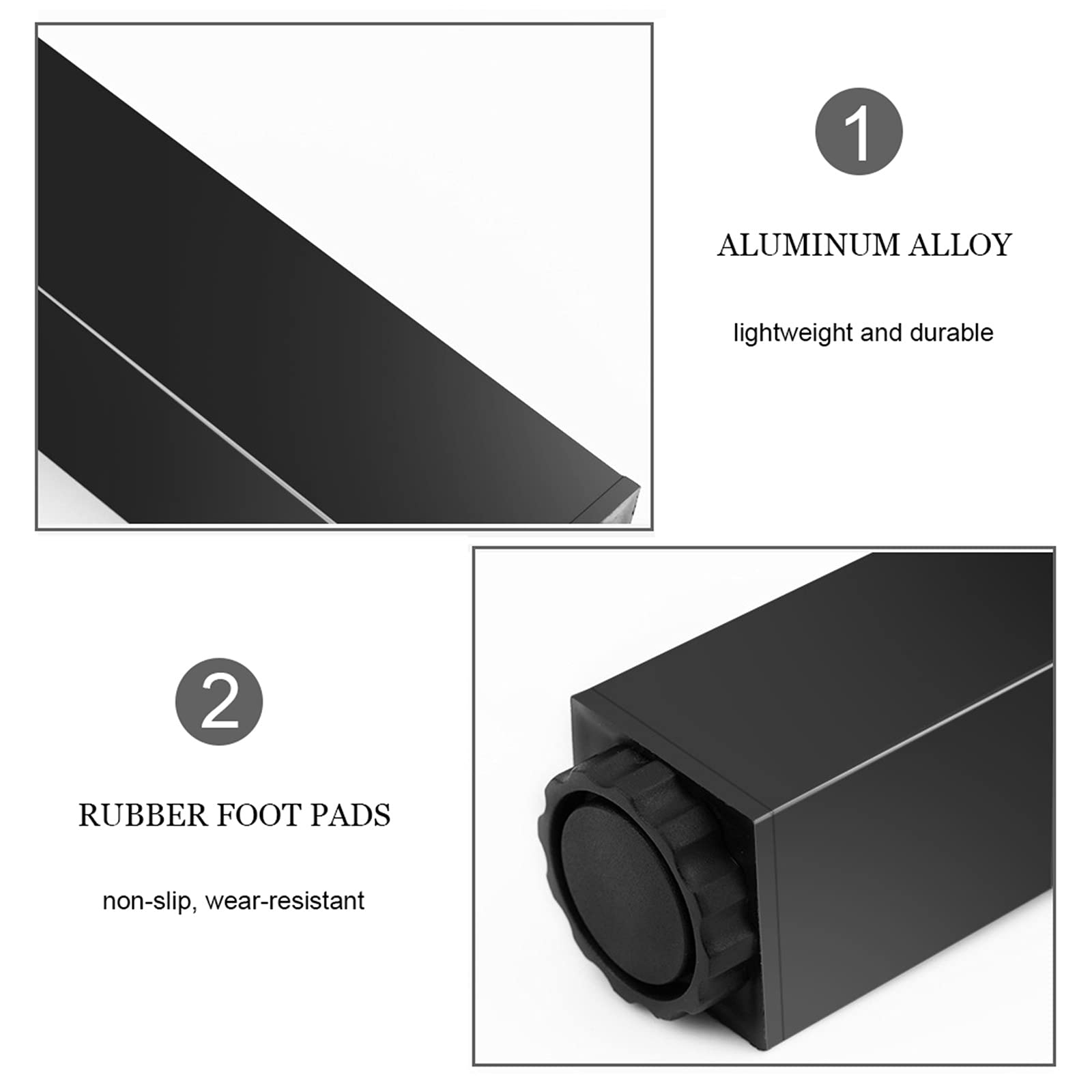 Metalen Aluminium Meubelpoten, Diy Meubelpoten, Set Van 4 Vierkante Vervangbare Poten, Voor Tv-tafels, Banken, Badkamers, in Hoogte Verstelbaar, Antislip Bankvoeten,White-28cm/11in