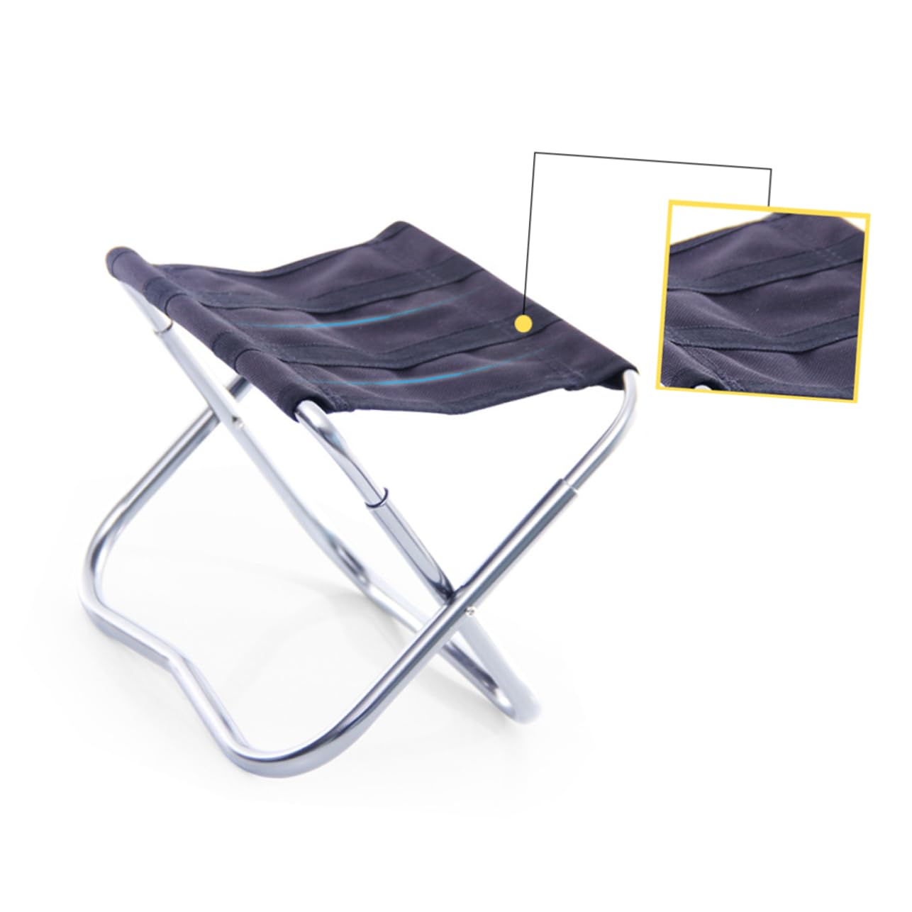 ifundom Outdoor Folding Stool Lightweight Portable Camping Chair for Adults for Fishing BBQ Travel Beach Collapsible Design Black Silver