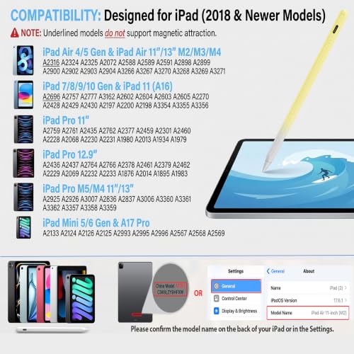 Image of JEDOUBAL Stylus Pen for iPad 2018-2026, 3X Fast Charging iPad Pencil with Palm Rejection & Tilt Sensitivity, Apple Pencil Alternative No Bluetooth Required Compatible with iPad Pro Air Mini