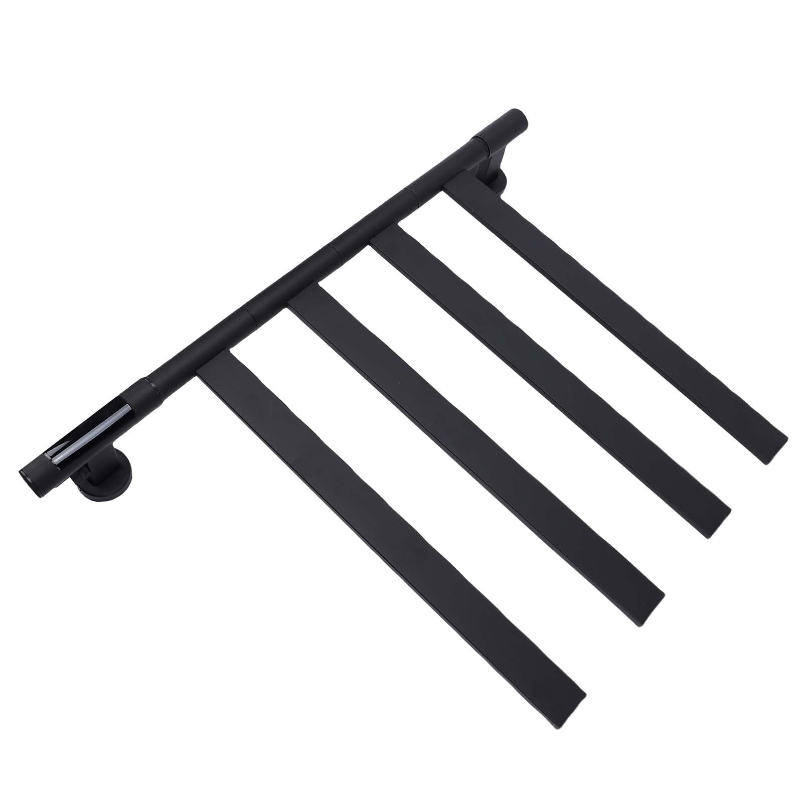FTVOGUE Toallero Eléctrico Inteligente con Calefacción, Calentador de Toallas con Calefacción de 75 W, Calentamiento Rápido, 4 Brazos Giratorios de 180° con (Tubo Cuadrado Negro Giratorio (Enchufe