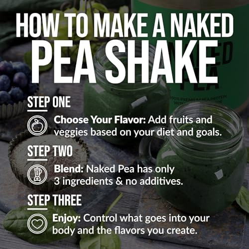 Image of NAKED Vanilla Pea Protein Isolate from North American Farms, Only 3 Ingredients, Vanilla Vegan Protein, Gluten-Free, Soy Free, GMO Free - 1LB (Pack of 2)