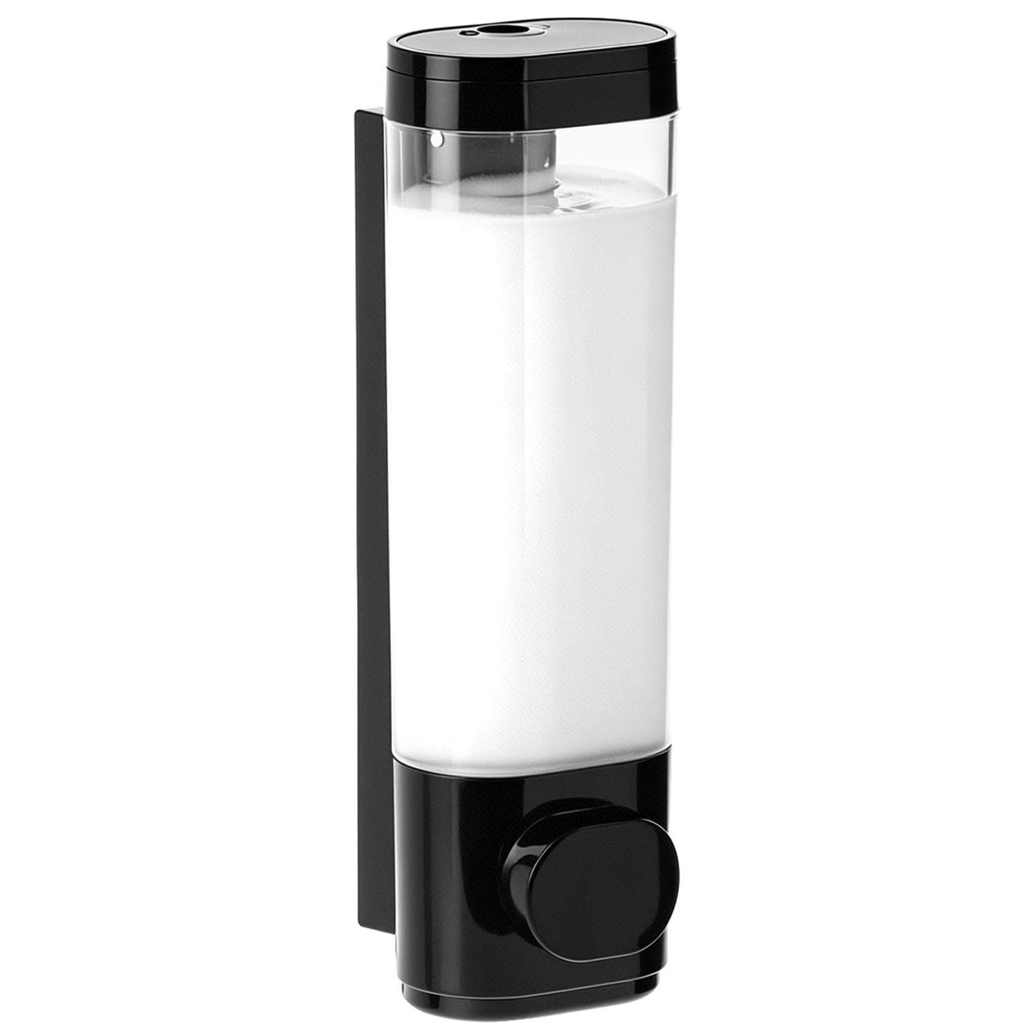 QWORK® Wall Mounted Soap Dispenser 300ml – Single Chamber Manual Liquid Dispenser for Bathroom, Kitchen