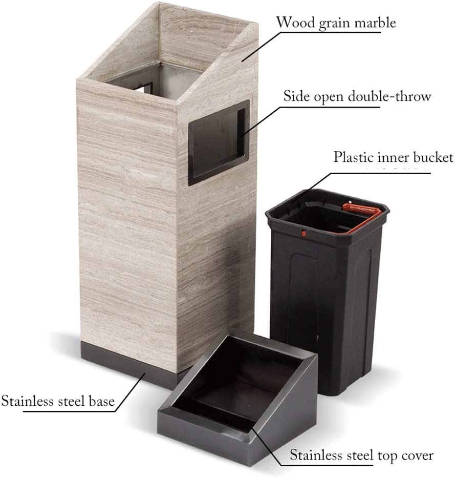 Abfalleimer für unter die Küchentheke, Marmor, anpassbarer Mülleimer, stabiler 2 anpassbarer Mülleimer, stabiler 2-in-1-Abfall- und Recyclingeimer mit Aschenbecher (Farbe: Mülleimer A) Küche – Bild 7