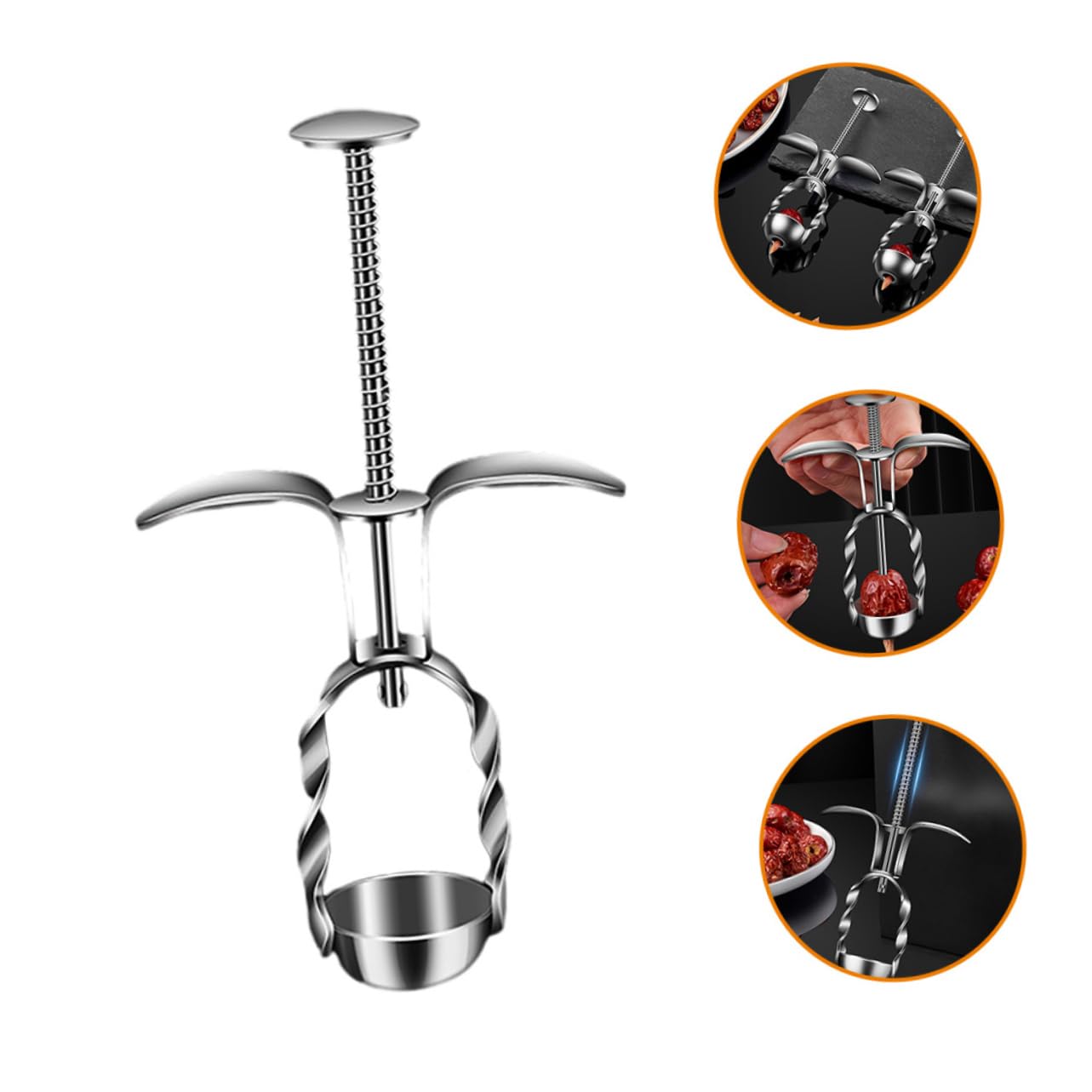 Gatuida 4stücke Cherry Pitter Multifunktionaler Fruchtentkerner Für Kirschen Datteln Und Jujube Leicht Zu Bedienen Kompakt Und Sicher Der Anwendung Für Zuhause Und Unterwegs