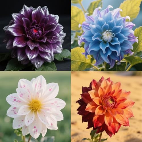 Dahlia Tuber Mix for Planting - Plant Root Excellent Display Indoor Perennial Balcony Garden Bulbs Can Be Potted-2Bulbs-Q