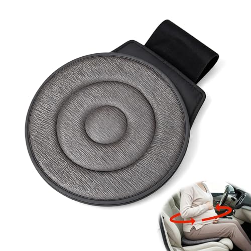 Ninnyi Swivel Car Seat for Disabled Gray Portable Multifunction Circle Non Slip 360 Degree Rotating Car Seat Cushion for Elderly
