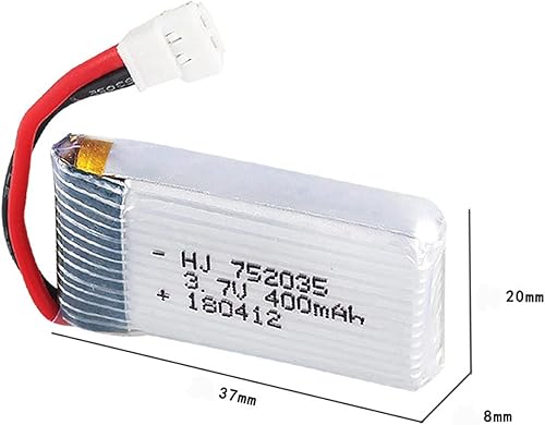 Miniatura 4 de 2 unids 3.7 V 400 mAh 20C 752035 batería recargable Lipo con cargador USB para Hubsan X4 H107 JXD 385 MJX F47 F48 DFD F180 Quadcopter RC Drone