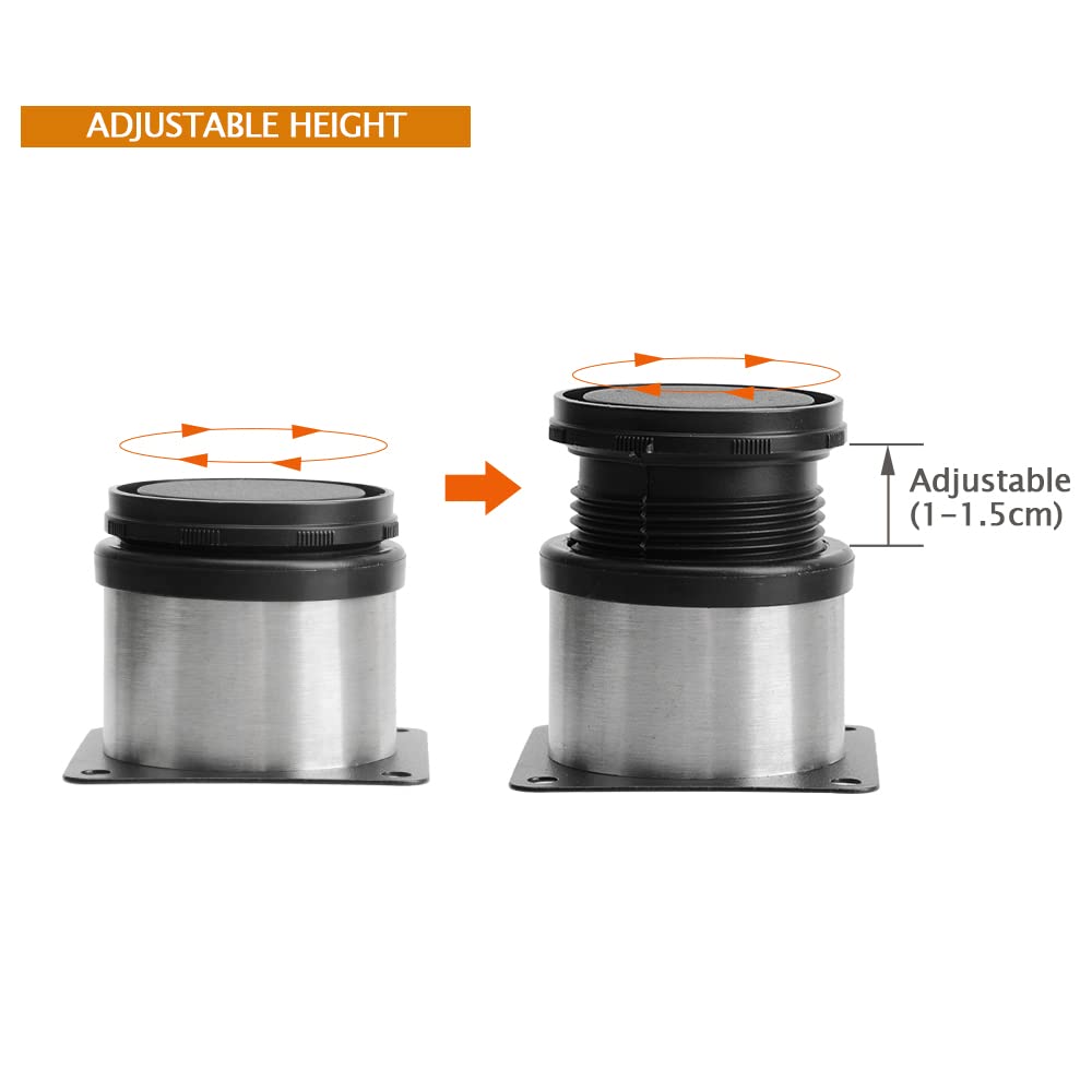 Uotyle 8PCS Adjustable Legs 50mm Adjustable Sofa Legs For Furniture Stainless Steel Cabinet Legs With Screws & Screwdriver For Home/Office/Kitchen - Image 4