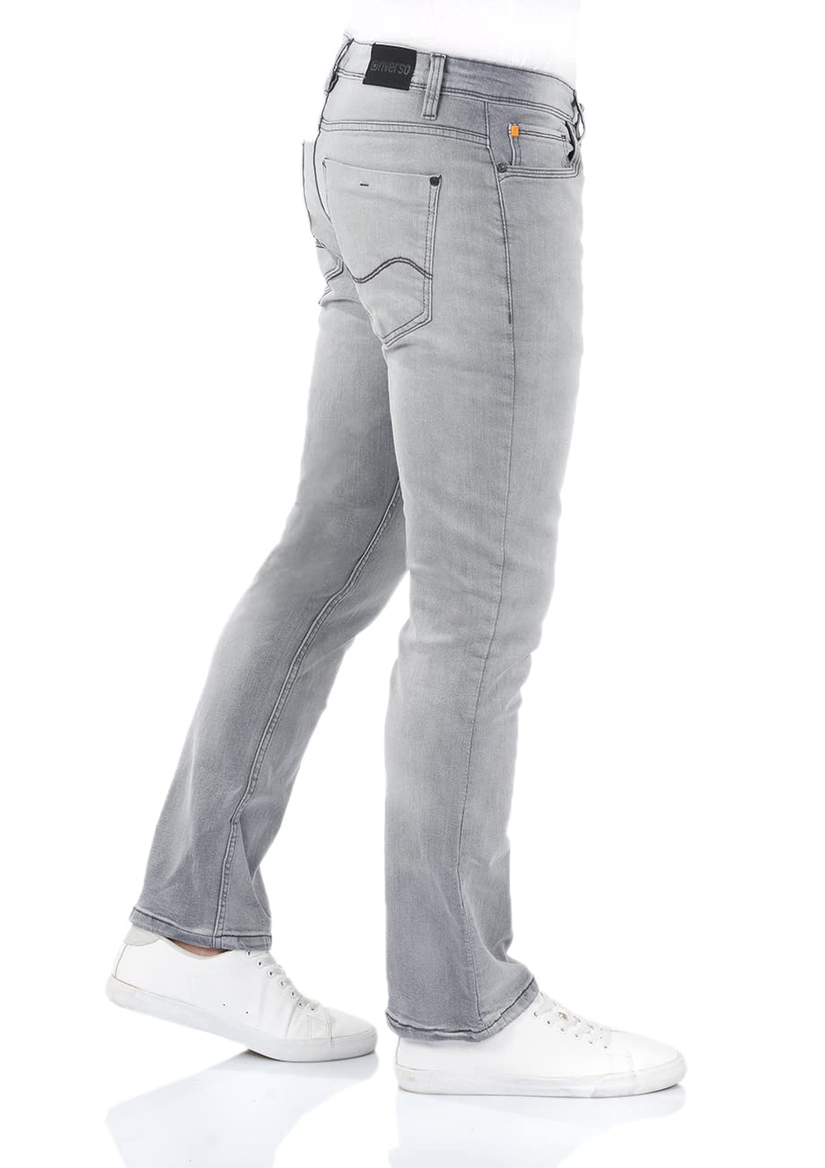 riverso RIVFalko Pantalon jean extensible, bootcut, pour les hommes, style denim, noir, bleu, gris, tour de taille 29 et 40, entrejambe 30 et 36