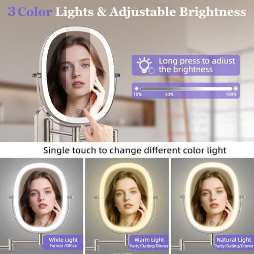 Espejo de Maquillaje Ovalado de Pared con Luz FUNTOUCH miniatura 4
