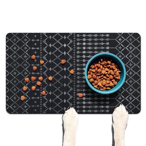 Dog Food Mats for Floors Absorbent, Cat Food Mat - Pet Cat Feeding Mat Quick Dry, Dog Bowl Mats for Water, Pet Supplies Feeding Placemat 12