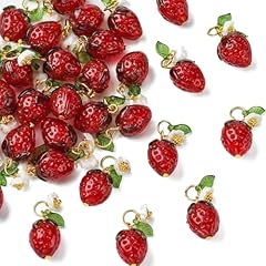 Strawberry Lampwork Charms_30 pcs