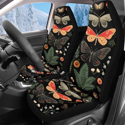 Couvre sieges lavable fleurs papillon pour rénover et protéger un siège avant usé de voiture