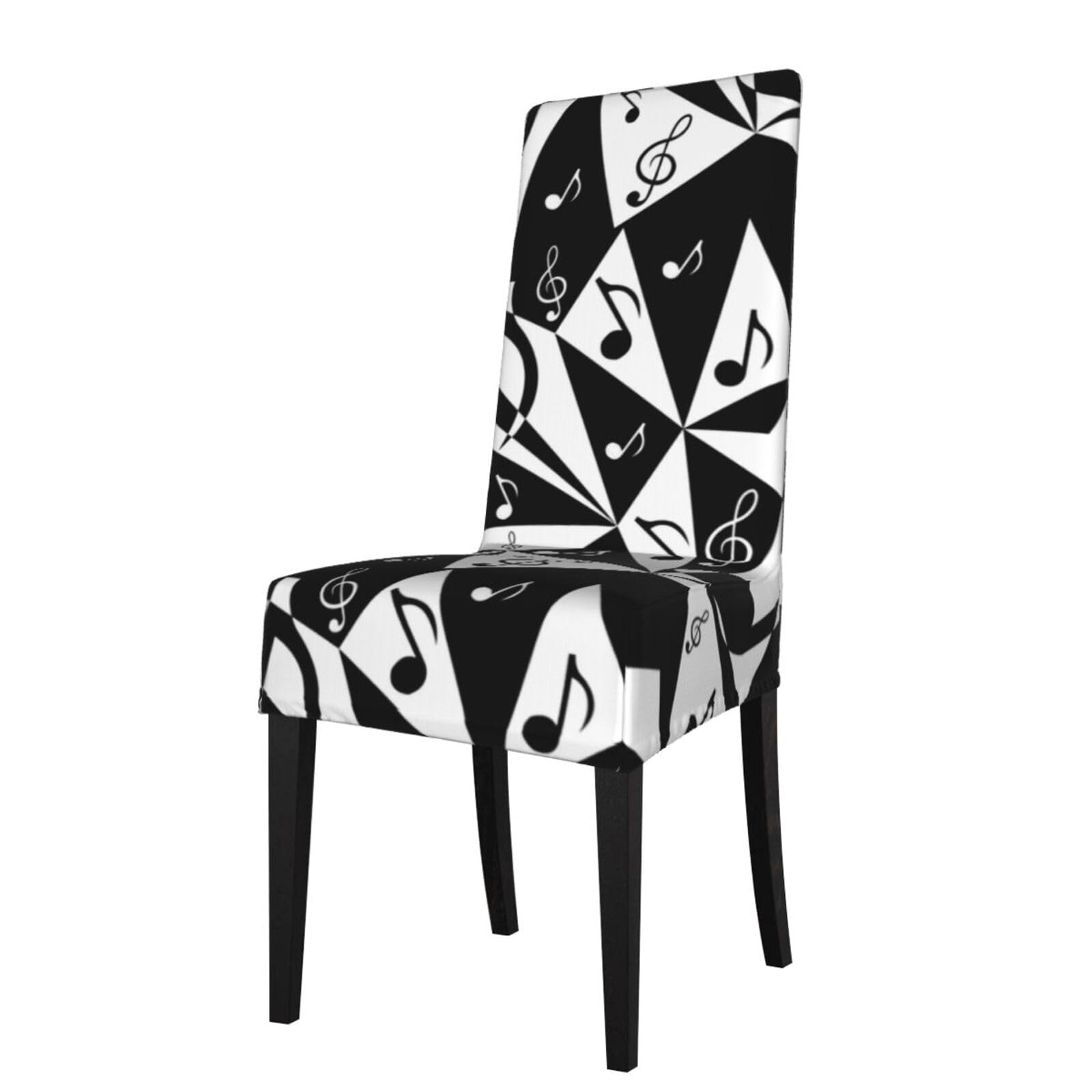 LKYMOH Stylish Musical Note Pattern, Chair Covers Stretch Chair Slipcovers for Dining Room, for Party Pet Protection Universal Fit Soft Polyester