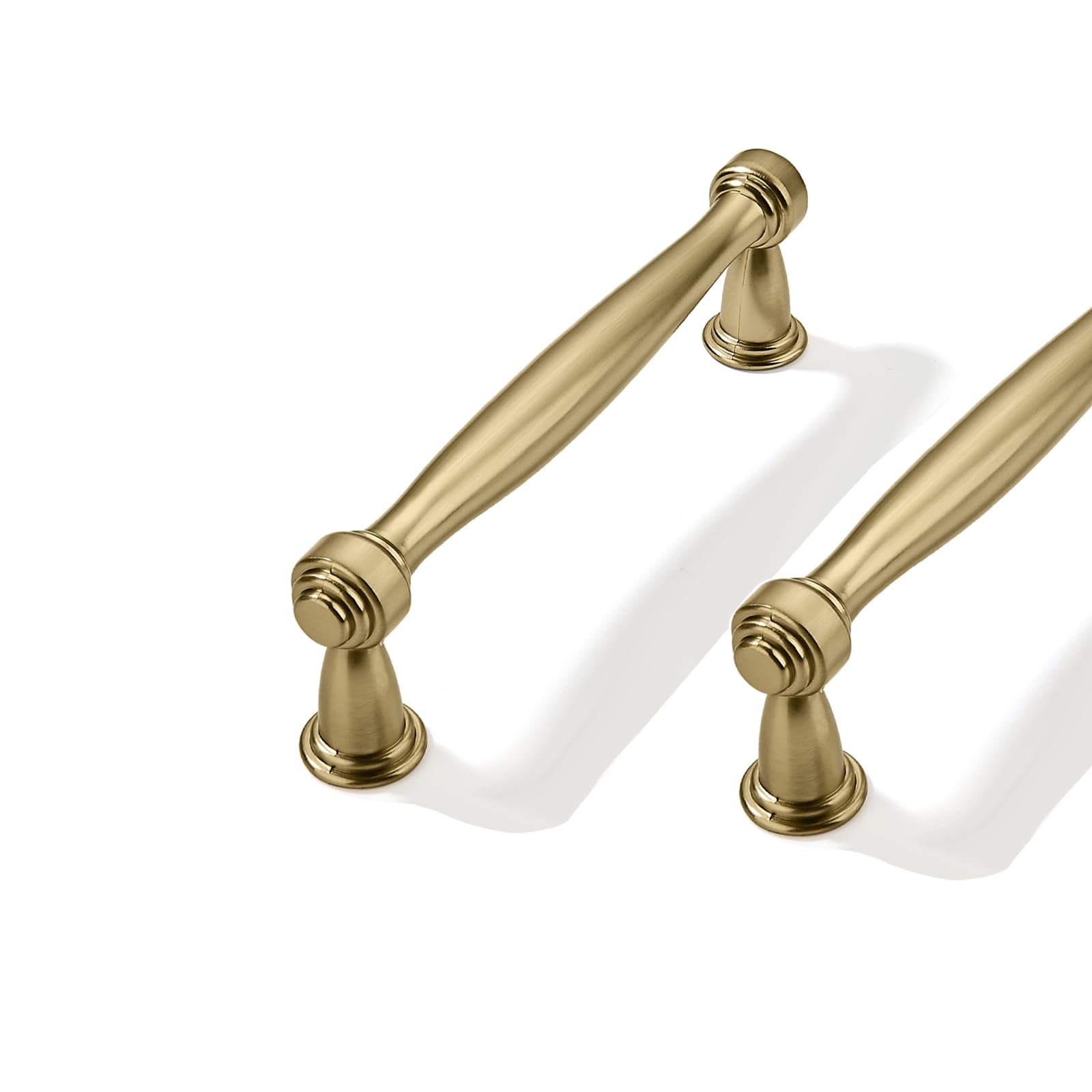 CABDM 10 Pack 3inch(76mm) Center to Center Champagne Bronze Cabinet Pulls Handles for Cabinets Cupboard Solid Heavy Duty Drawer Handles Dressers Kitchens bedrooms — image 1