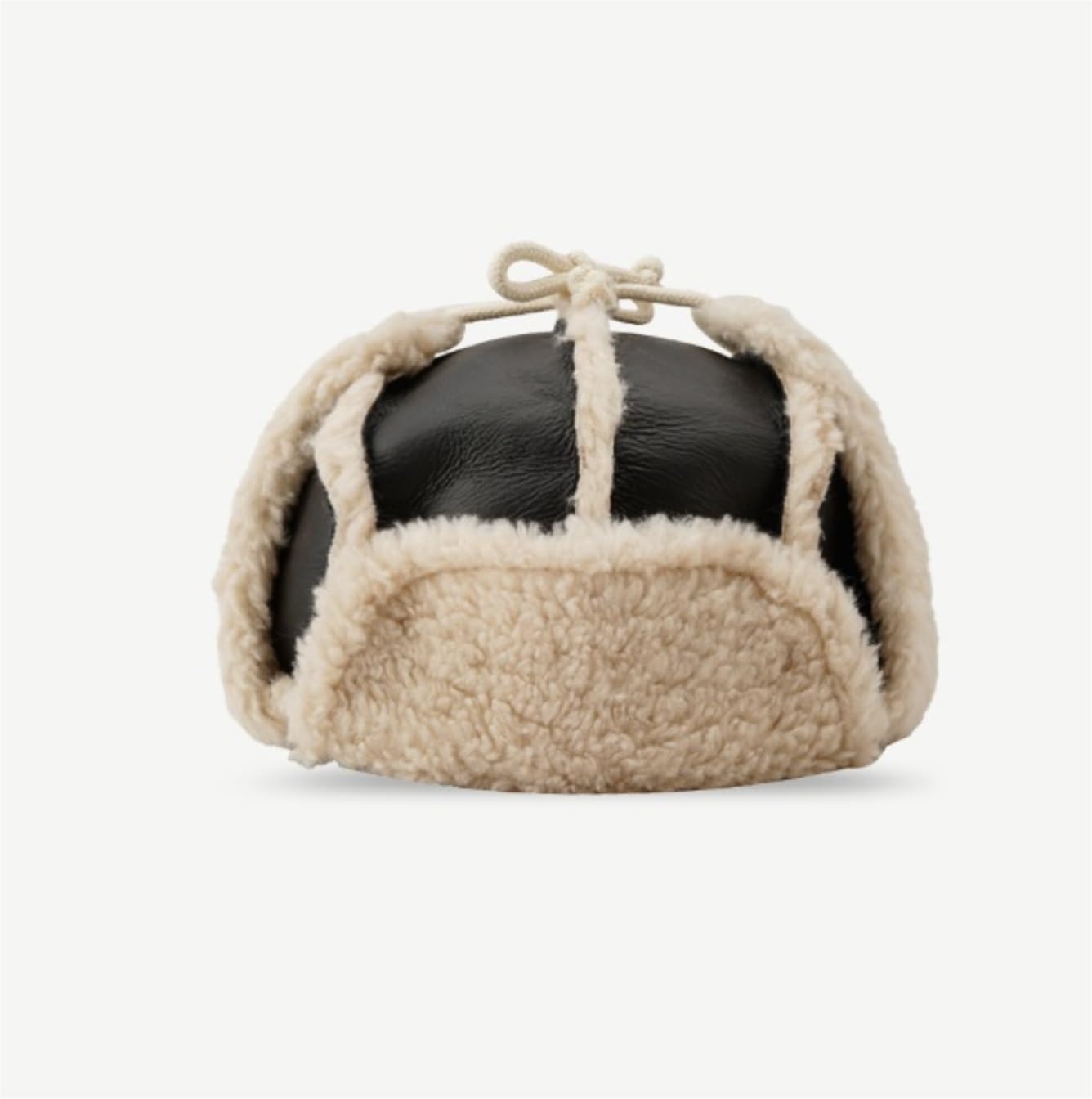 Mützen Winter Mützen Unisex-Wintermütze, Warme Poilt-Mütze, PU-Leder-Futter, Plüschmütze Mit Ohrenschützern Wintermütze (Color : Black, Size : One Size)