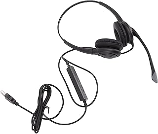 VH618D USB Operator Headset Customer Service Headset, Customer Service Headset, Noise Reduction Ergonomic Clear Call Volume Control USB Headset with Microphone for PC
