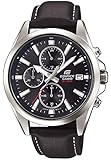 Neo-Display Casio Edifice Herren Massives Edelstahlgehäuse und Lederarmband Uhrenarmband EFV-560L-1AVUEF