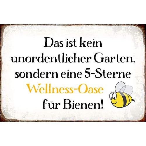 Schatzmix Spruch 5-Sterne Wellness-Oase Für Bienen Metallschild 20x30 tin Sign Blechschild, Blech, Mehrfarbig, 20x30 cm 2 Schatzmix Spruch 5-Sterne Wellness-Oase Für Bienen Metallschild 20x30 tin Sign Blechschild, Blech, Mehrfarbig, 20x30 cm