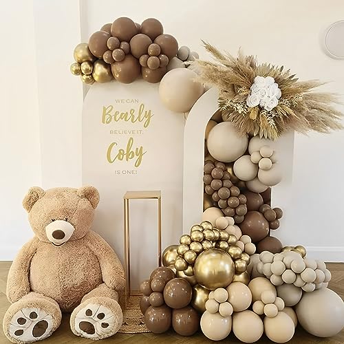Image of Voircoloria 110pcs Brown Balloons 12inch Brown Latex Party Balloons for Graduation, Bear Themed Party, Wedding, Birthday, Bridal Shower, Baby Shower, Anniversary Party Decorations