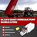 Nakkaa 12V DC Double Acting Hydraulic Pump Power Unit 6 Quart Capacity for Lifting and Lowering Dump Trailer Truck