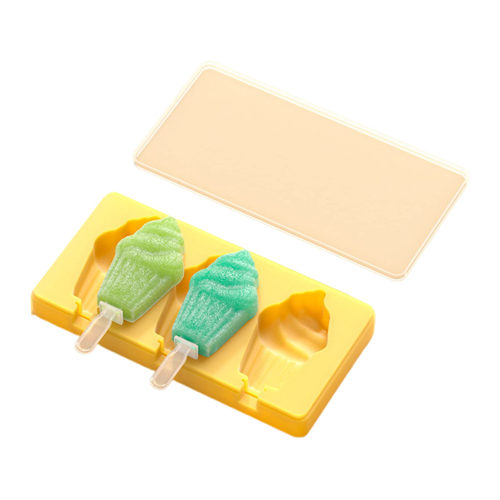Molde reutilizable for helado con tapa de silicona for hacer paletas caseras con forma de corazón.,Moldes para helados(Blue,Ice cream)