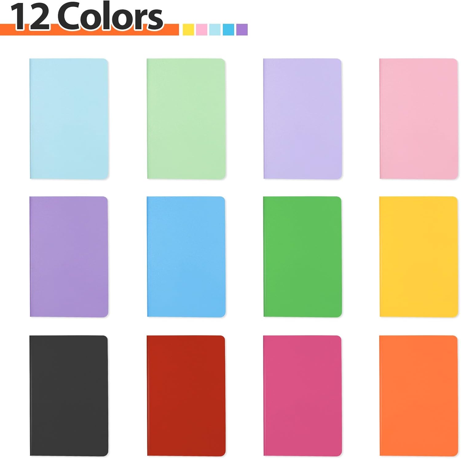 Dynta 60 Packs Pocket Notebook 2.5" x 4" Mini Notebooks Bulk Thread Stitching Small Notebook Portable Cute Tiny Lined Notepad for Gift, Journal, Traveling (12 Colorful Covers, 30 Sheets/60 Pages) - Image 4