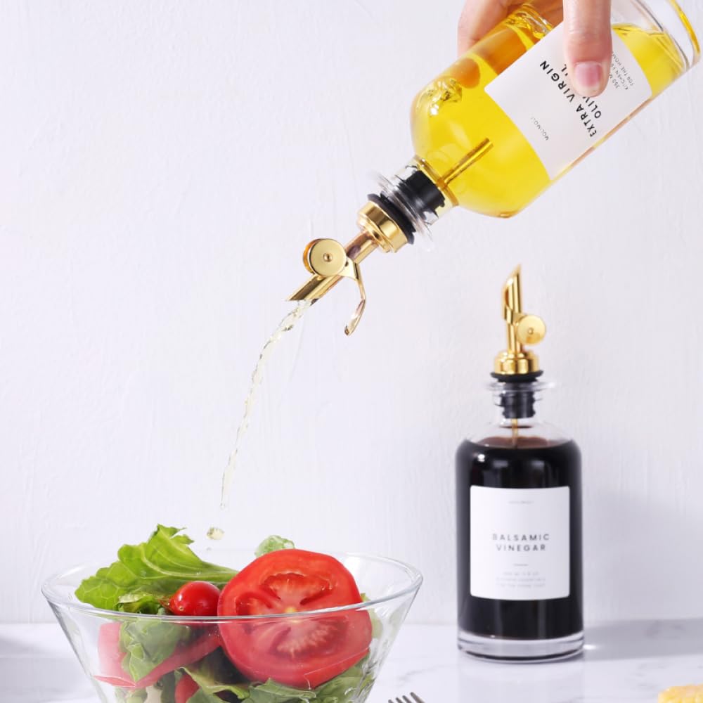 Molimoli Wylewacz do likieru ze stali nierdzewnej z automatycznym mechanizmem antyoksydacyjnym, nalewak do butelek na alkohol, dozownik oliwy z oliwek, nalewak do wina, nalewak do butelek z olejem, 4