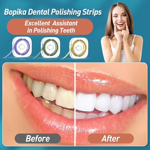 bopika dental polishing strips tooth file 3 rolls 4mm x 6m dental sanding strips for oral care dental abrasive stripsdental sandpaper deep teeth cleaning tool coarse finemedium