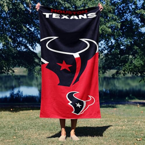 Image of Northwest NFL Houston Texans Microfiber Beach Towel, 30 x 60 Inches - Quick Dry, Sand Resistant, Lightweight, Highly Absorbent, Incisor Design