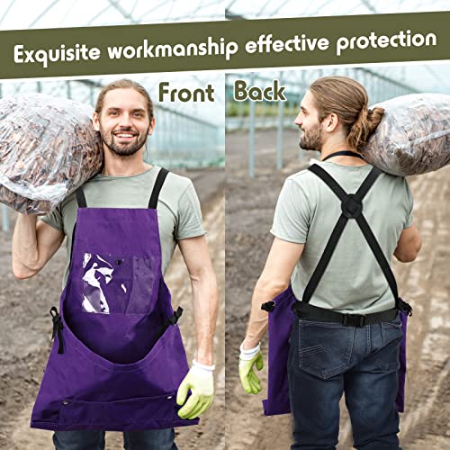 Xtinmee 2 Pack Gardening Apron, Garden Apron With Pockets Quick Release Pockets For Harvesting Gardening, Adjustable, Water Resistant, Washable Canvas Cotton, For Women And Men #TOP4