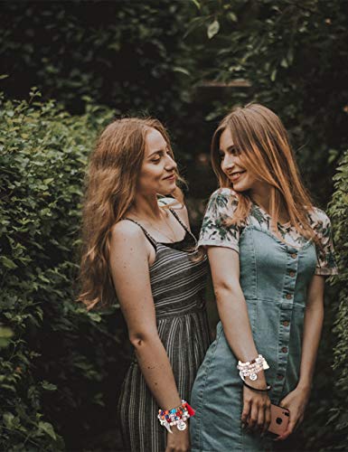 Fibo Steel 8 Sets Bohemian Stackable Beads Bracelets For Women Girls Boho Multilayer Stretch Wood Beads Bracelet Set Statement Charm Tassel Bangles #TOP5