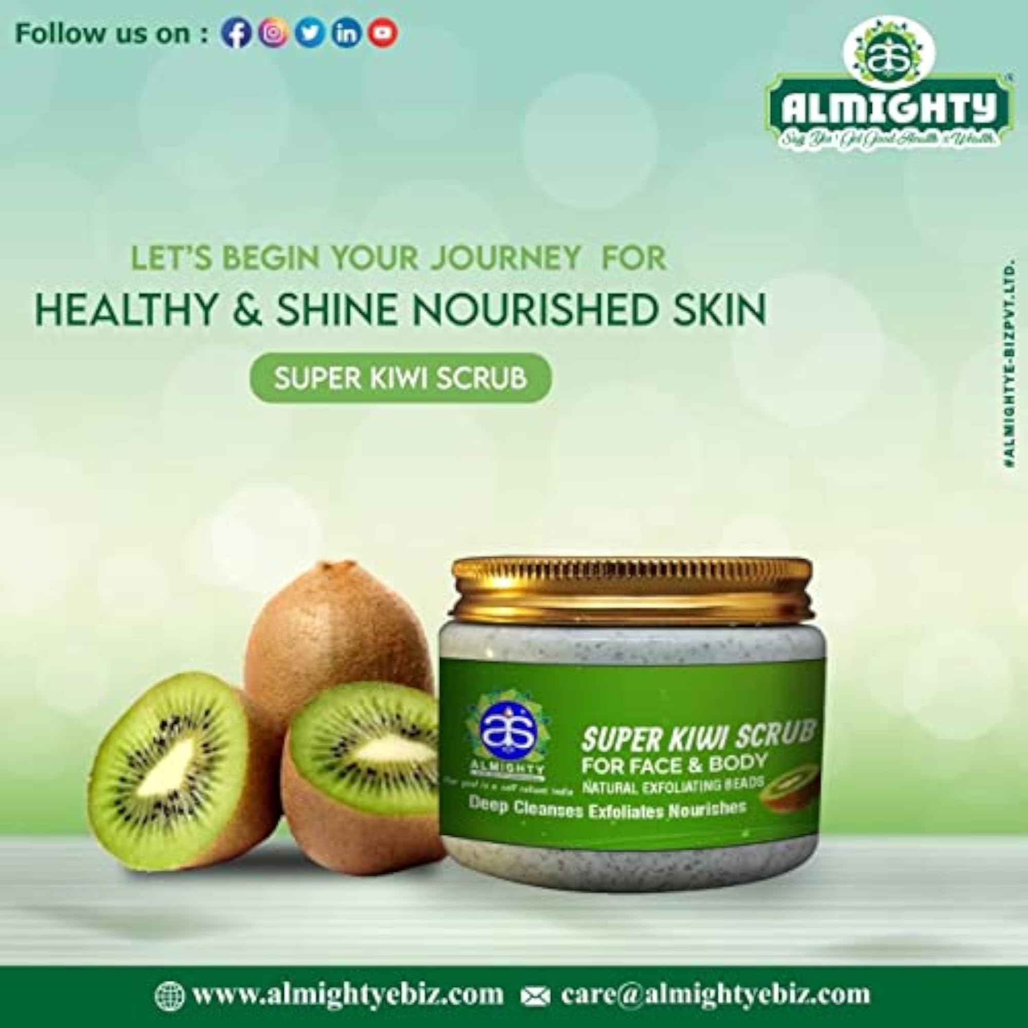 Kiwi Face & Body Scrub, 140gm