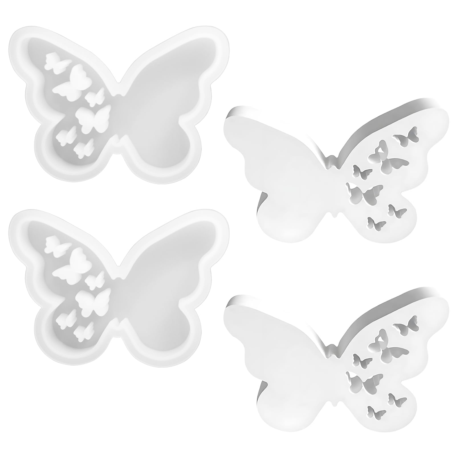 2 Stück Schmetterling Silikonformen – Für Epoxidharz, Gips, Kerzen & DIY Dekoration (6,5 X 5 Cm)
