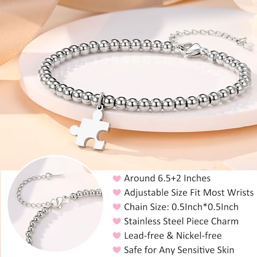 Image of Puzzle Bracelets for Women Girls, Birthday Mothers' Day Christmas Gifts for Granddaughter Niece Daughter sister Bestie