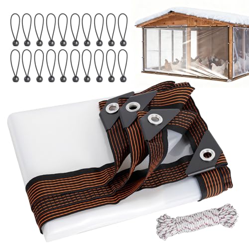 ANATIA Chicken Coop Winter Cover 9.8x9.8FT, Waterproof Tarp with Rope
