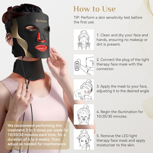 Image of Red Light Therapy for Face Mask,led Red & INR light Treatment Wrinkles Acne | Skin Care Mask & Neck,Red /Blue /Infrared light Therapy Wavelength for Home Use, Working Travel Yoga Sleep, 10 /20 /30 Min Timer