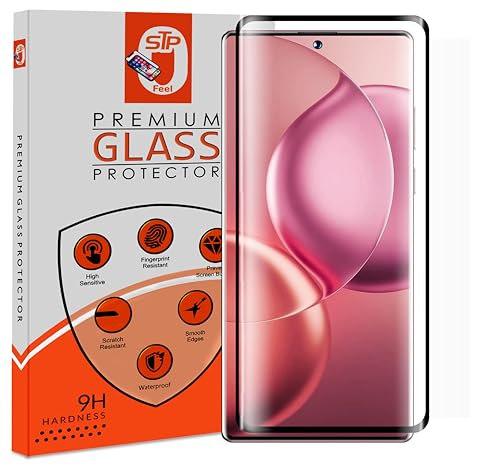 Image of STP FEEL Advanced Black Border Tempered Glass for Motorola Edge 40 5G / Edge 40 Neo 5G / 30 Fusion 5G (6.55 Inch, Pack of 1) | Full Screen Coverage Protector (except edges)