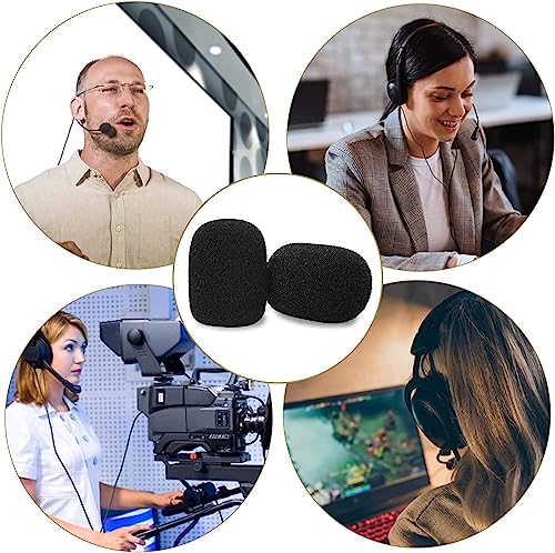 Image of CareFlection Mini Microphone Windscreens Mic Foam Covers for Lapel Lavalier Headset miike, Studio - High Density Protection : Noise pop Filter Black, Pack of 2 pcs (A Type) 5 Years Warranty (5)