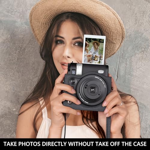 Funda para cámara Fuji Mini 99 de cuero PU negro miniatura 5