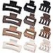 SMKSL 12 Pcs Hair Clips for Women 3 Styles Small Medium Large Claw Clips for Thin Thick Curly Hair, Strong Hold & Non-Slip Clips, Stylish Matte Plastic Hair Accessories Ideal Gifts for Women (Brown)