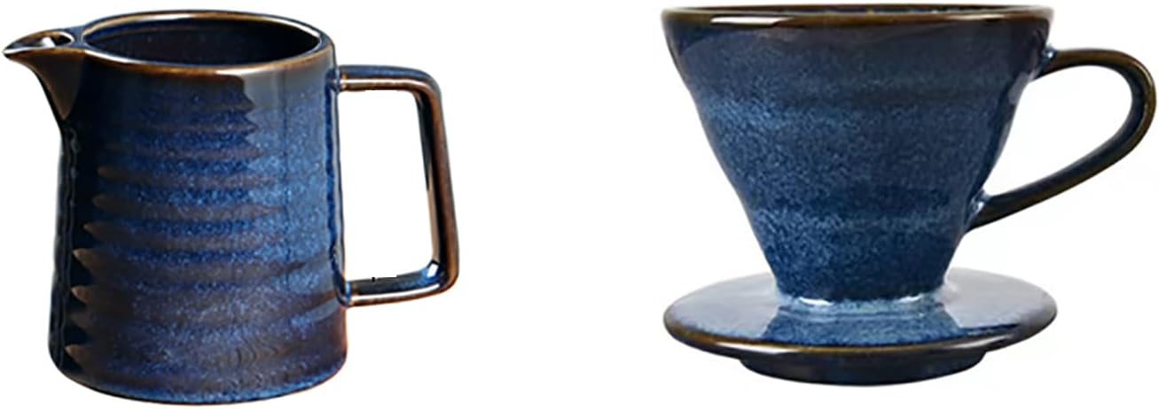 Ceramic coffee dripper, starry blue V20 pour-over coffee pot, 450ml pour-over coffee dripper
