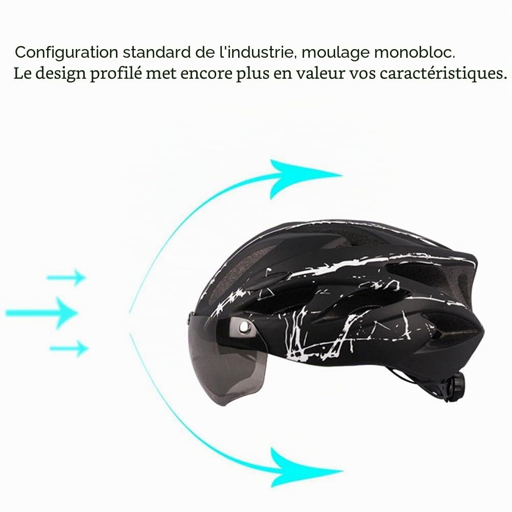 Casque de cyclisme pour adulte homme femme casque de protection avec visière magnétique