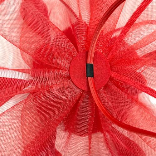 Sombrero fascinador con pluma y flor para mujer miniatura 5