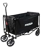 FROSAL Bollerwagen Bruno schwarz faltbar | Transportwagen für Hunde mit leichtem Einstieg