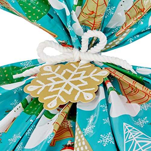 image for Hallmark Jumbo Plastic Holiday XL Gift Bags (2 Extra Large Bags: Snowf