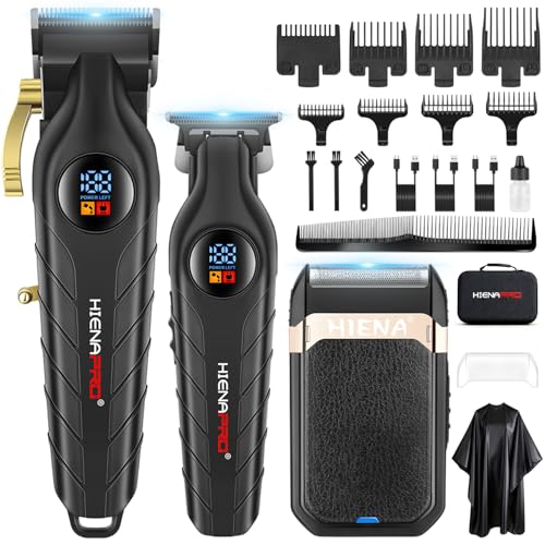 HIENA PRO Maquina de Cortar Pelo Hombre, Inalámbrico Cortapelos, Recortador de Barba, Afeitadora de Láminas, Cortapelos de Nariz, Kit Completo de Afeitado y Corte de Pelo Eléctrico (3 Piece Set)