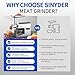 Sinyder Electric Meat Grinder,3000 Max Heavy Duty Stainless Steel Meat Mincer with 2 Blades,3 Grinding Plates,Sausage Stuffer Tubes & Kubbe Kit for Home & Kitchen Using