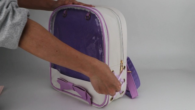 Amazon.com: PG6 FF1 Candy Leather Bow Backpack Clear Beach